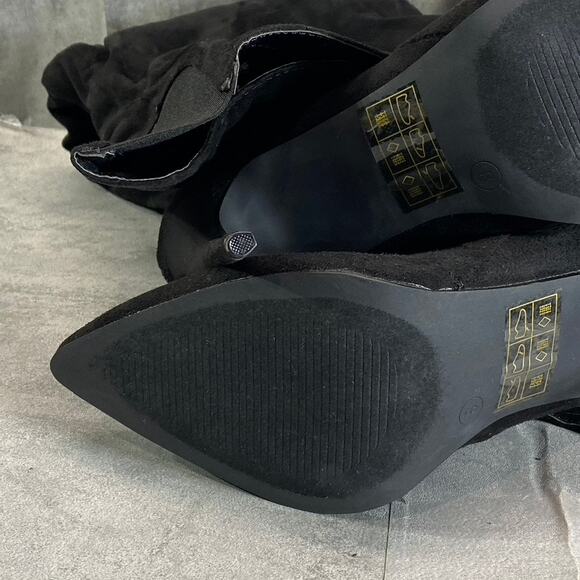 JOURNEE COLLECTION Women's Wide Calf Black Fantasia Over-The-Knee Stiletto Boots - Picture 9 of 10